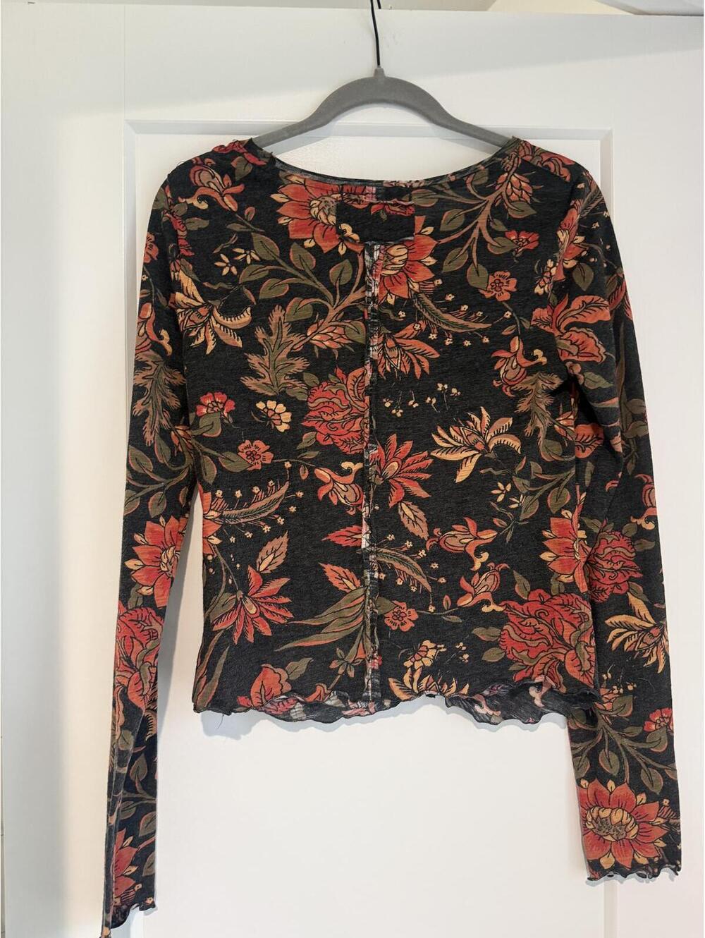 We The Free Floral Long Sleeve Ruched Top Large - Picture 6 of 7